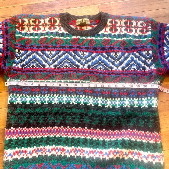 Vintage 1980’s Robert Stock Mens Shetland 100% Wool Ski Sweater, XL - Picture 5 of 8